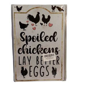 Nostalgic Spoiled Chickens Media Golden Era Pin Up Art Tin 12"x 8" Sign New